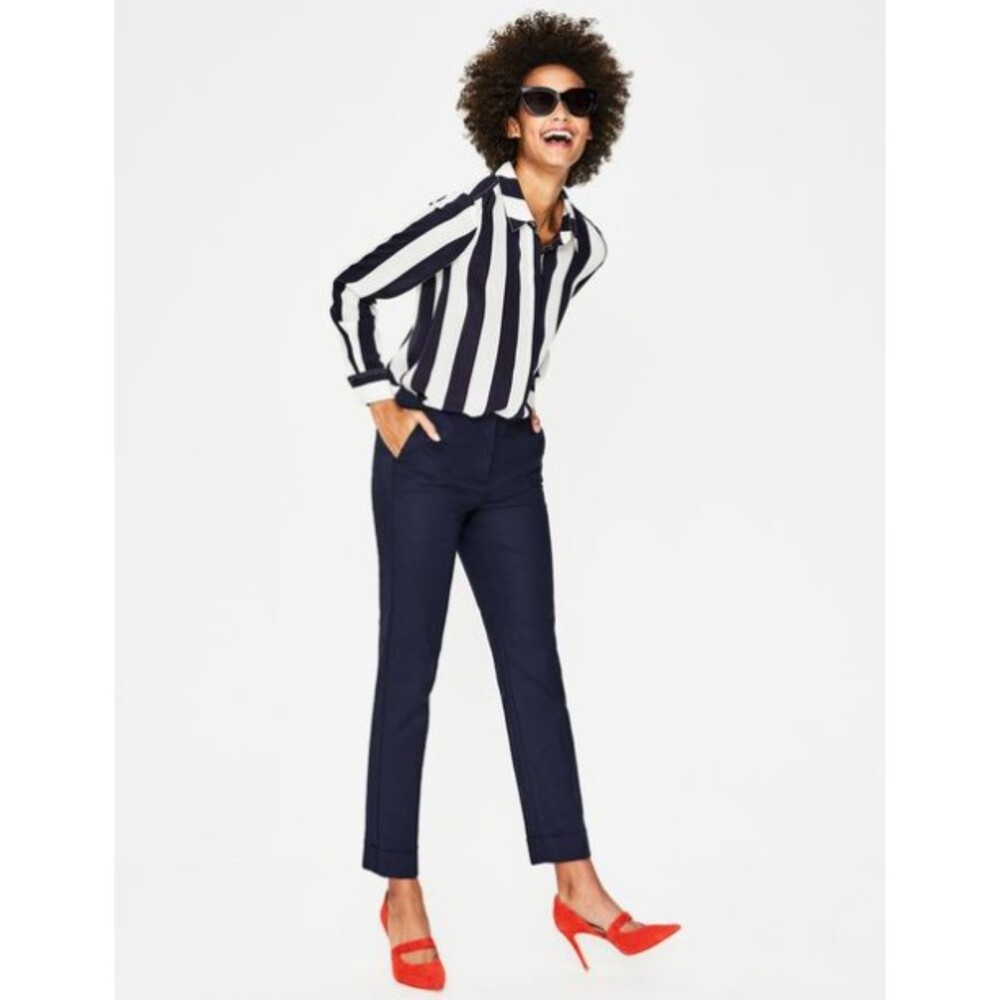 BODEN Kensington Turn-Up Cuffed Blue Trouser Chino Pants Size 6